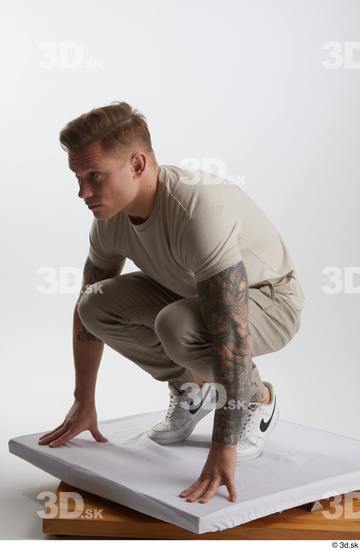 Man White Athletic Male Studio Poses