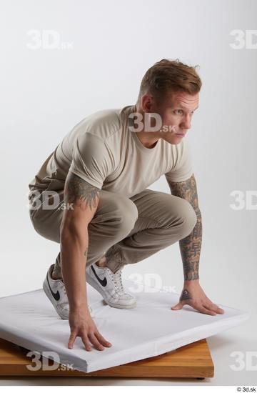 Man White Athletic Male Studio Poses