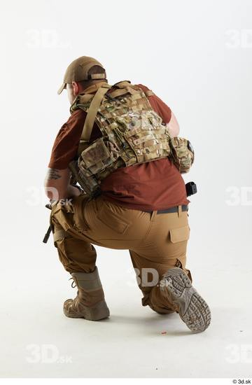 Whole Body Weapons-Rifle Man Pose with machine rifle White Army Athletic Bearded Studio photo references