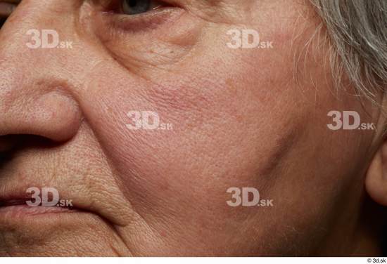 and more Face Mouth Cheek Skin Woman White Chubby Wrinkles Studio photo references