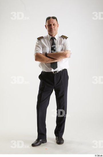 Whole Body Man White Uniform Athletic Studio photo references