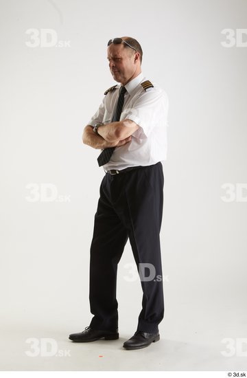 Whole Body Man White Uniform Athletic Studio photo references