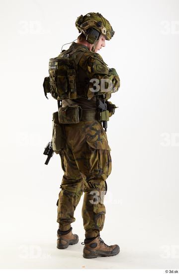 Whole Body Weapons-Rifle Man Pose with machine rifle White Army Athletic Studio photo references