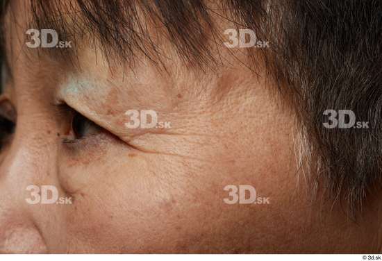 Woman Asian Chubby Face Skin Textures