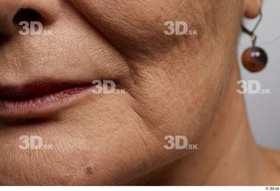 Woman Asian Chubby Face Skin Textures