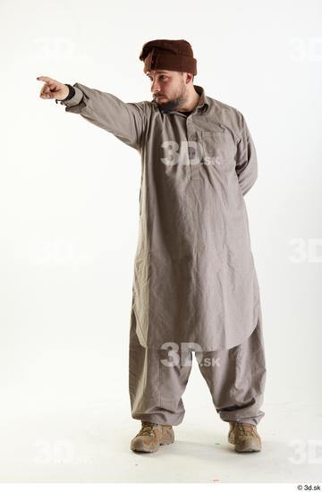 Whole Body Man White Uniform Athletic Bearded Studio photo references