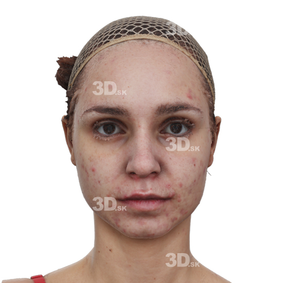Head Woman White 3D Neutral Raw