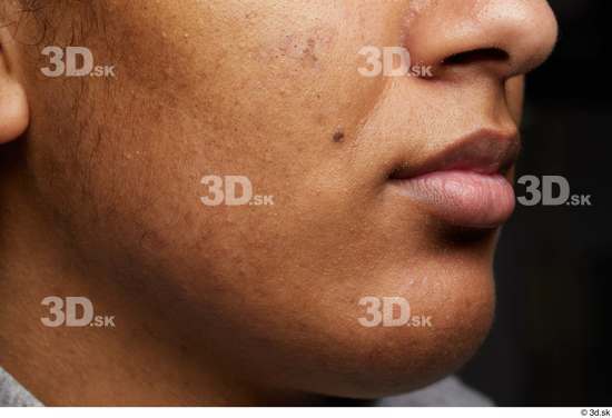 Mouth Cheek Skin Woman Black Slim Studio photo references