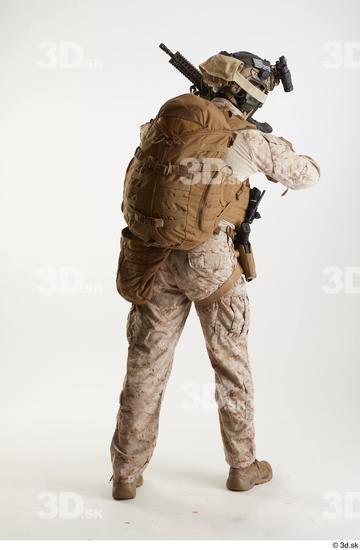 Whole Body Weapons-Rifle Man Pose with machine rifle White Army Athletic Studio photo references