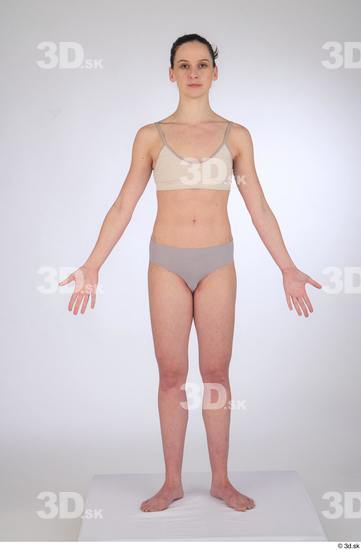 Woman White Slim Female Studio Poses