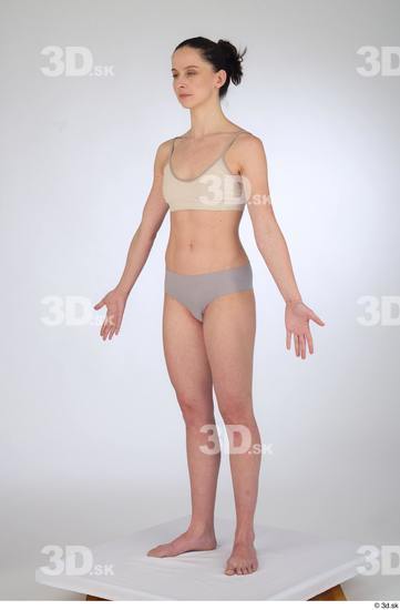 Woman White Slim Female Studio Poses