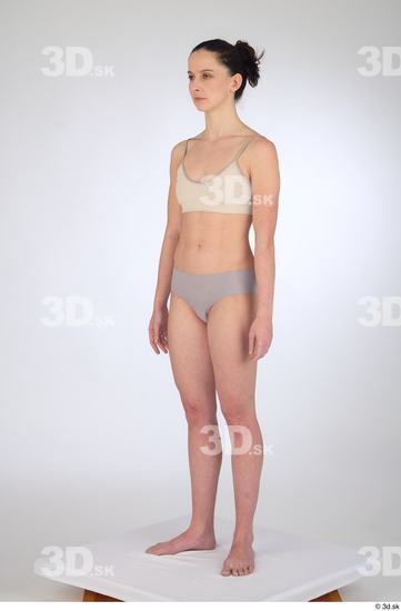 Woman White Slim Female Studio Poses