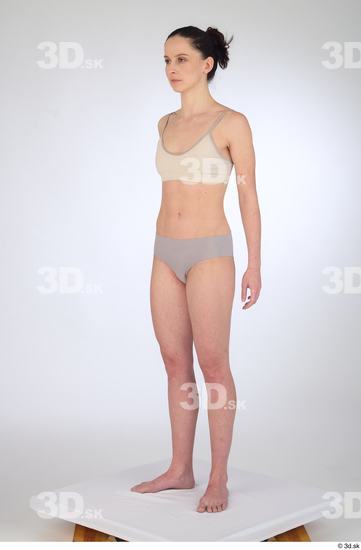 Woman White Slim Female Studio Poses