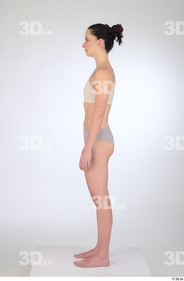 Woman White Slim Female Studio Poses