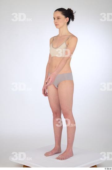 Woman White Slim Female Studio Poses