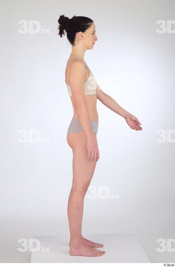 Woman White Slim Female Studio Poses