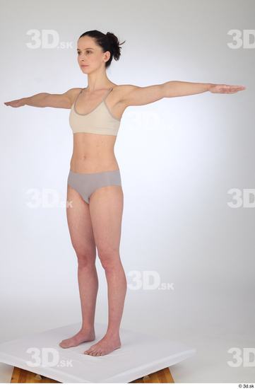 Woman White Slim Female Studio Poses