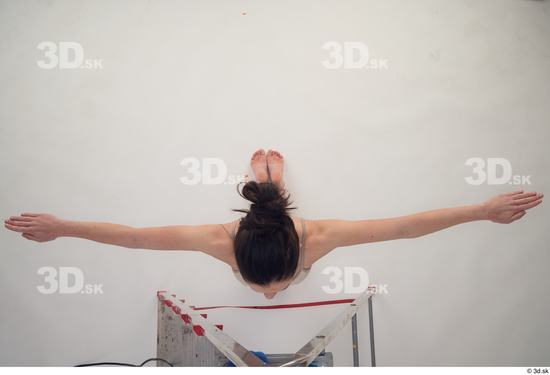 Woman White Slim Female Studio Poses