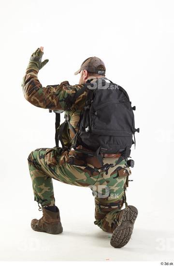 Whole Body Weapons-Rifle Man Pose with machine rifle White Army Athletic Bearded Studio photo references