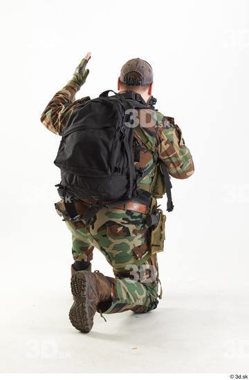 Whole Body Weapons-Rifle Man Pose with machine rifle White Army Athletic Bearded Studio photo references