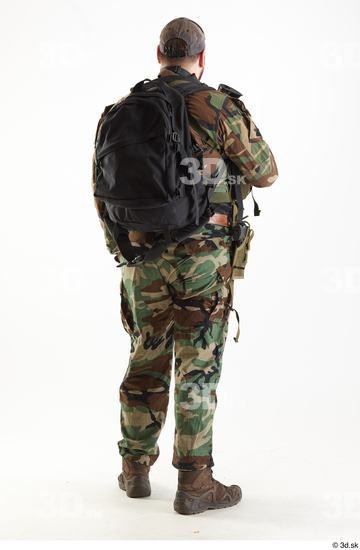 Whole Body Weapons-Rifle Man Pose with machine rifle White Army Athletic Bearded Studio photo references