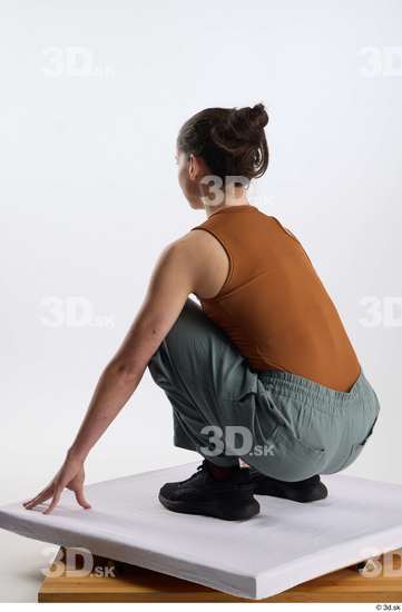 Woman White Slim Female Studio Poses