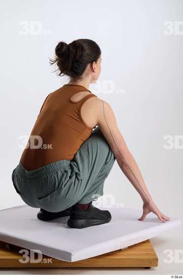 Woman White Slim Female Studio Poses