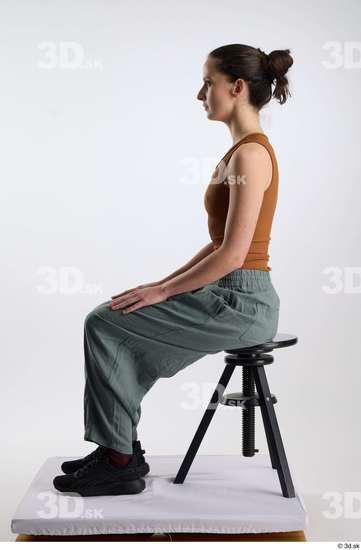 Woman White Slim Female Studio Poses