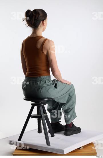 Woman White Slim Female Studio Poses