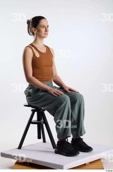 Woman White Slim Female Studio Poses