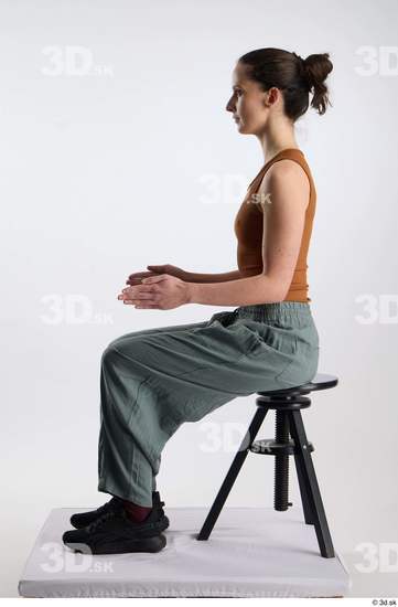 Woman White Slim Female Studio Poses