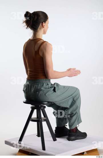 Woman White Slim Female Studio Poses