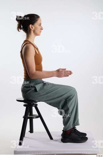 Woman White Slim Female Studio Poses