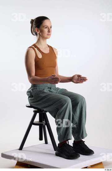 Woman White Slim Female Studio Poses