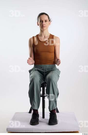 Woman White Slim Female Studio Poses