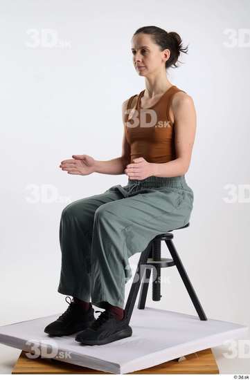 Woman White Slim Female Studio Poses