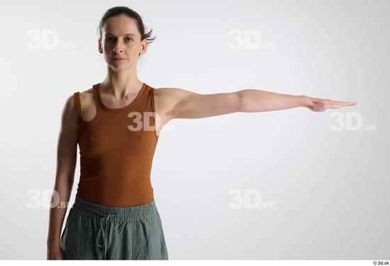 Woman White Slim Female Studio Poses