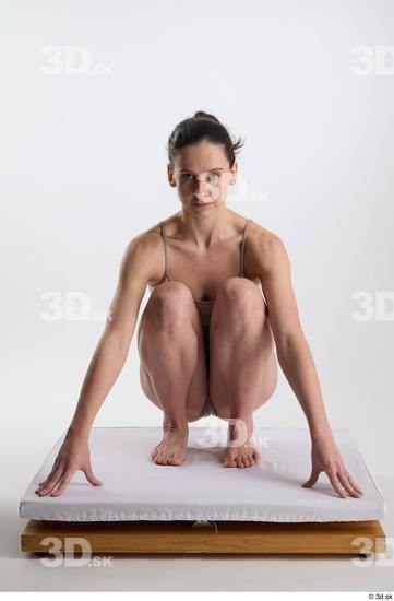 Woman White Slim Female Studio Poses