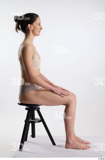 Woman White Slim Female Studio Poses