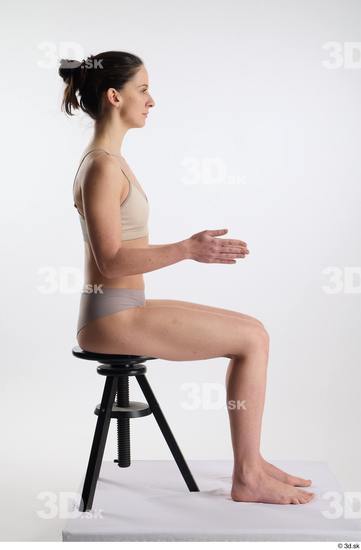 Woman White Slim Female Studio Poses