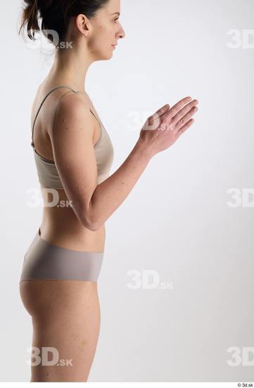 Woman White Slim Female Studio Poses