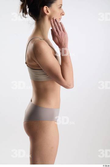 Woman White Slim Female Studio Poses