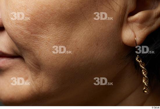 Face Cheek Ear Skin Woman Asian Slim Wrinkles Studio photo references