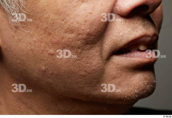 Face Mouth Cheek Skin Man Asian Slim Wrinkles Studio photo references