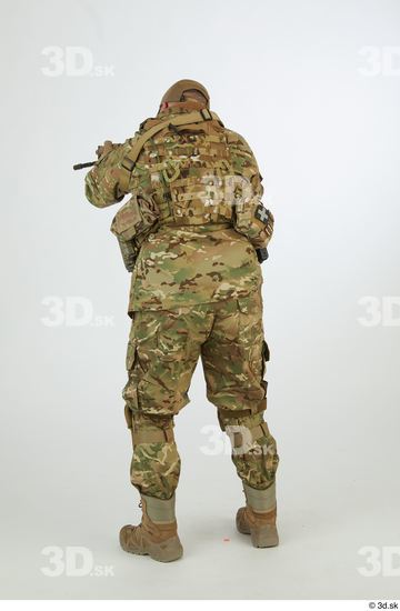 Whole Body Weapons-Rifle Man Pose with machine rifle White Army Athletic Bearded Studio photo references