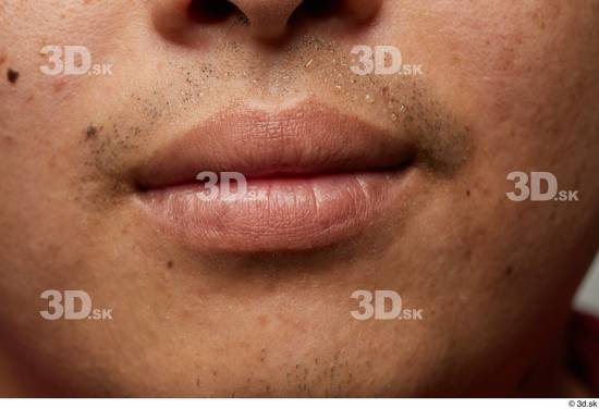 Man Asian Chubby Face Skin Textures