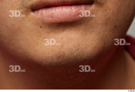 Man Asian Chubby Face Skin Textures