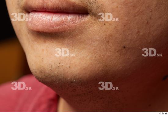 Man Asian Chubby Face Skin Textures