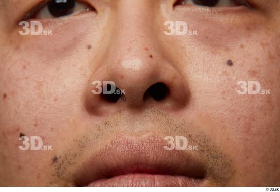 Man Asian Chubby Face Skin Textures