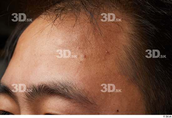 Man Asian Chubby Face Skin Textures